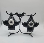 Cracker Barrel Halloween 3 Pc Set Hanging Bats Salt   Pepper Shaker Hanging Bat