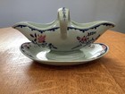 Wedgwood Van Hoorne Creamware Gravy Boat And Attached Underplate  Ca 1900-1910