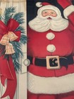 Vintage Mid-century Santa Claus Merry Christmas Door Poster Cover 32 w X 60 h