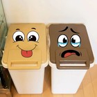 4pc Cartoon Smile Garbage Bin Decals Waterproof Vinyl Sticker Set For Kitchens