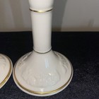 Lenox Fruits Of Life Porcelain Candlesticks Candle Holders Pair Usa 80s Vintage