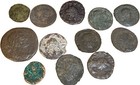 Great Lot Of 12 Bronze And Silver Ancient Roman Coins