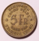 1947 Belgian Congo 5 Francs - L  opold Iii  Km    29 Elephant