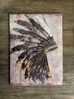 Native American Headdress On Canvas-handsome And Striking Art-12 x 16  -  3