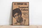 Leonard Cohen Concert Poster 24x36 Unframed Vintage Folk Music Wall Art