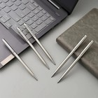 5 Pack Silver Stainless Steel Ballpoint Pen 1mm Medium Point Smooth Twist Ink