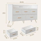 Modern White Dresser With Led Lights   Charging Station  5 Drawers  47  Wide