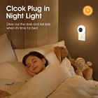 Night Light Clock  Dimmable 3 Colors timer Nightlight 1 Pcs  White