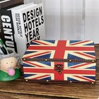 Vintage Union Jack Flag Treasure Box - Wooden Storage Decorative Box With Lid  D