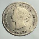 1889 Canada Small Five Cents Queen Victoria Circulated 5 Silver Coin Ngs035