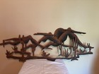 Vintage Metal Southwest Art Wall Plaque Decor Hanging 52x19
