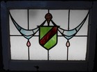 Unique Pretty Midsize English Leaded Stained Glass Window 27 1 2  X 21 3 4 