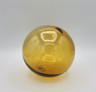 Vint Japanese Glass Fishing Float 6  Amber Hand Blown Pontil Nautical 1 Lb  3oz 