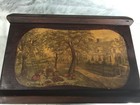 Rare Vintage Mahogany Wood Keepsake Box W antique Brass Lion Handles
