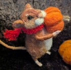 Ooak Needle Felted Mouse With Pumpkins By Tatiana Trot - Made With Wool