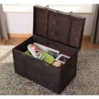Antique Style Large Dark Wooden Storage Trunk With Lockable Latch Qi003609l