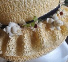 Vintage Girl s Straw Bonnet With Flowers