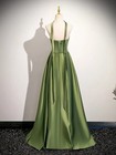 Fancy Green Evening Dress Satin Prom Dress Sweetheart Lacce-up Back Party Gown