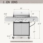 Propane Gas Grill 4 Burners Stainless Steel Cooking Grill Outdoor Bbq 48000 Btu