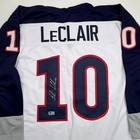 Autographed signed John Leclair United States Usa White Jersey Beckett Coa