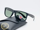 Ray-ban Rb4165 Justin 55mm Rectangular Polarized Unisex Sunglasses - Green Lens