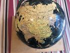 Vintage Weber Costello Black Terrestrial World Globe Airplane Base Art Deco 40s