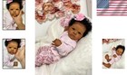 Black Reborn Baby Doll 18 Inch Full Body Silicone Lifelike Baby Girl
