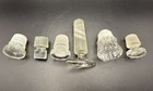 Lot Of 6 Vintage Glass Decanter Bottle Stoppers All Different Shapes   Sizes