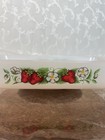 Glasbake Vintage Strawberry Flower Retro Casserole Baking Dish 1 5 Quart