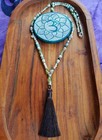Mala Beads Amazonite   Green Peridot 80cm Yoga Silk Tassle 108 Beads