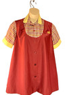 Vintage 70 s 80 s Burger King Employee Uniform Top Red Plaid Size 8 Retro
