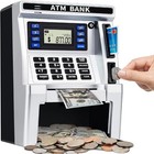 Kids Atm Piggy Bank - Electronic Money Savings Safe With Debit Card  Coin Feeder