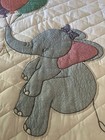 New  Handmade Baby Crib Quilt  Elephant Size 40 X 60    Vintage Cross Stitch
