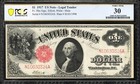 1917  1 Legal Tender Note  sawhorse   Pcgs 30 Fr 38 Mule One Dollar Bill 30324
