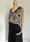 Antique 1920s Silk Dress Handmade Lace Collar Pleated Side Rhinestones 20s Gown