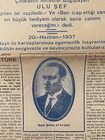 Mustafa Kemal Ataturk Cover Newspaper 1937 Turkish Local Journal Rare 
