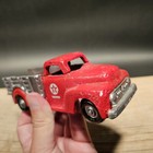 Antique Vintage Style Cast Iron Red Texaco Truck Flat Bed Car