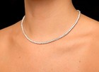 20 Ct Round Cut Lab-created Diamond Tennis Necklace 14k White Gold Plated 18 