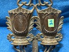 Victorian Cast Iron Ornate Antique Wall Mount 2 Pocket Match Holder C1870 Safe