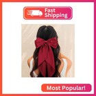 Large Hair Bow  Silky Satin Bowknot Hair Clip  Oversized Long Tail Hair Ribbon B