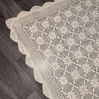 Vintage Lace Cotton Crotchet Rosette Rectangular Tablecloth Ecru 84  X 49   
