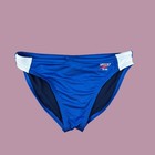 Speedo Men Blue Retro Colorblock Swim Brief Swimwear Size 28 34 36 38