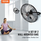 Vevor 2pcs 18   Industrial Wall Mount Fan Waterproof Metal Fan 3 Speed Airflow