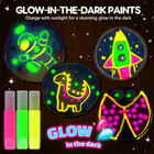 Wooden Painting Kit For Kids - Glow In The Dark Arts And Crafts Supplies Kits Fo