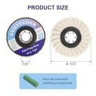 Wool Felt Flap Polishing Disc 4-1 2  X 7 8  Arbor For Angle Grinder     5 Pack