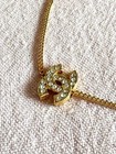 Chanel Cc Logo Rhinestone Triple Bracelet Gold Tone Women   s Authentic