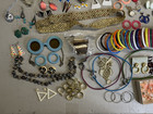 Vintage Jewelry Estate Junk Drawer Lot  2 Necklaces  Earrings  Bracelets   More