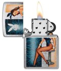 Zippo 48374  Playboy Bunny Design  Brushed Chrome Finish Lighter