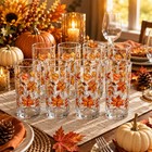 Fall Leaves Drinking Glasses Set Of 8 16 Oz Thanksgiving Autumn Harvest Highball