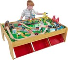 Kid s Wood Play Railway Train Table Set 120 Pc Brio Thomas   Friends Compatible